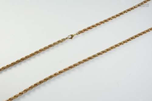 A 9CT GOLD ROPE LINK NECKLACE 56.7 grams, 71cm long