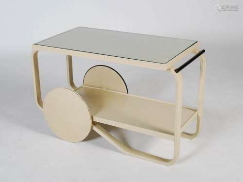 Alvar Aalto, a later painted 901 tea trolley, with original ...