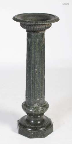 A late 19th/ early 20th century green marble column with gre...
