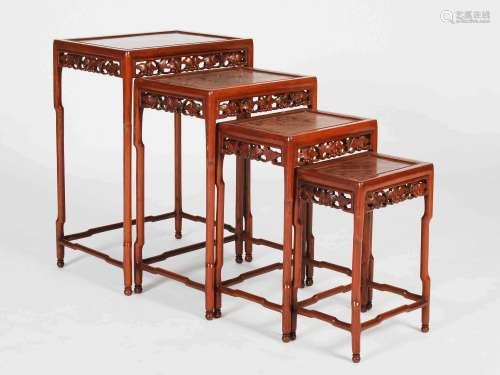 A quarteto of four Chinese occasional tables, 20th century, ...