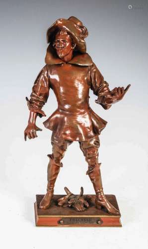 Vital Cormes, a bronze figure 'Fracasse', signed in the bron...