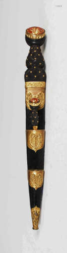 A late 19th century Black Watch Officer's ebonised and gilt ...