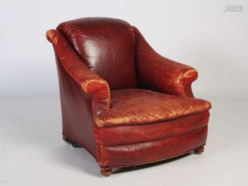 A late 19th/ early 20th century burgundy coloured leather cl...