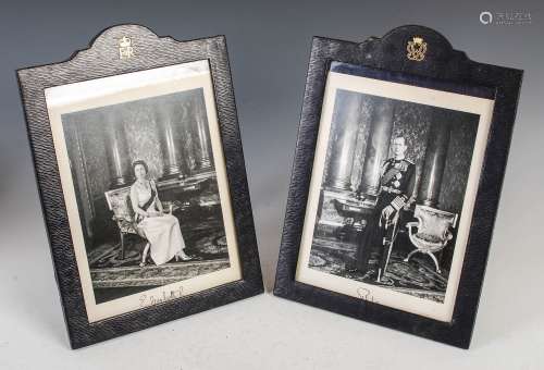 Royal Family Interest - a pair of black and white portrait p...