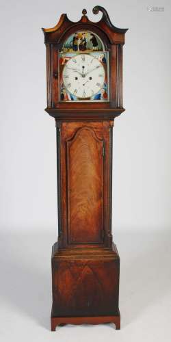 A George III mahogany and ebony lined longcase clock, the en...