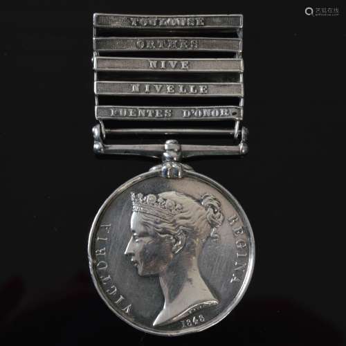 A Military General Service 1793-1814 medal, with five clasps...