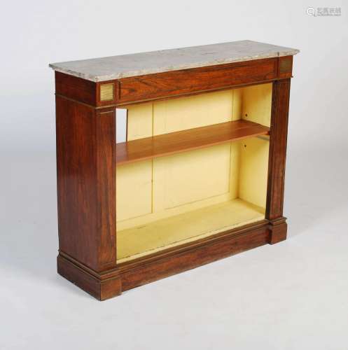 A 19th century rosewood and gilt metal open bookcase with fa...