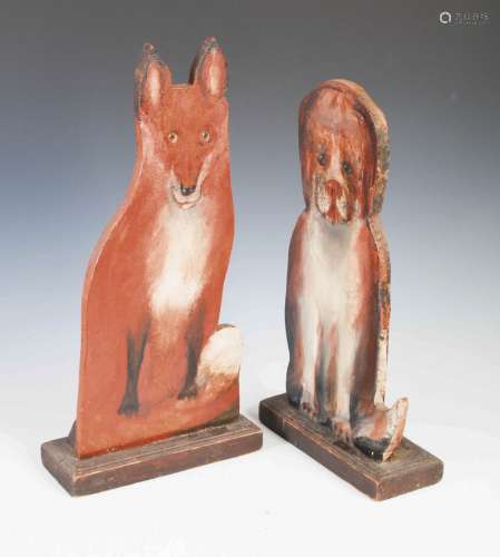 Two early 20th century Country House dummy boards, one a fox...
