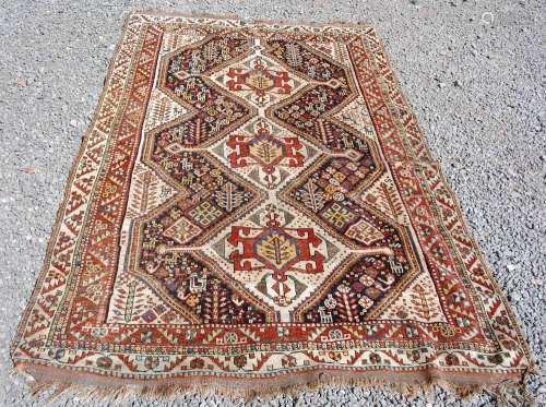 A Persian Kazak type rug, late 19th/ early 20th century, the...