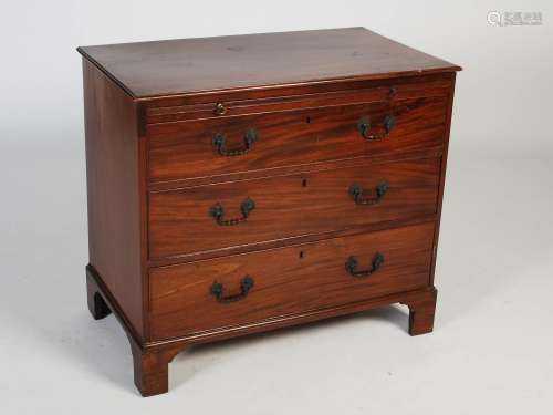 A 19th century mahogany chest, the rectangular top with moul...