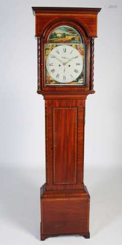A 19th century mahogany and chequer lined longcase clock, R....