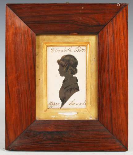 A 19th century portrait miniature silhouette depicting Eliza...