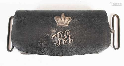 A 19th century Military dispatch pouch, with white metal mou...