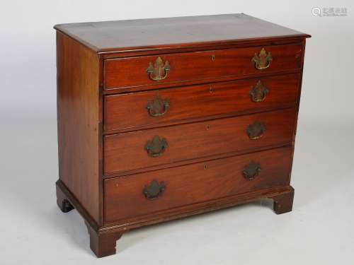 A 19th century mahogany, boxwood and ebony strung chest, the...
