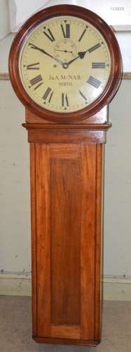 A 19th century mahogany railway station regulator wall clock...