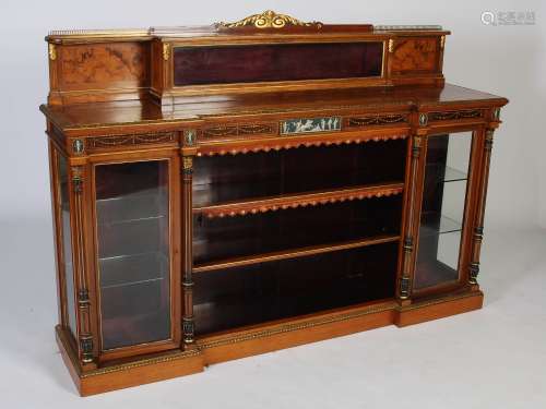 A late 19th century walnut, ebonised and gilt metal mounted ...