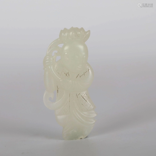 Chinese Carved Jade Figure of Lady