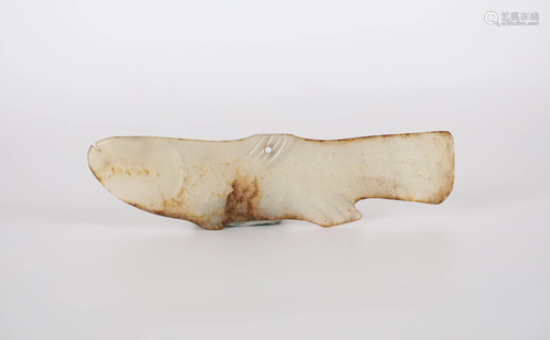 Archaic Chinese Carved Jade Figure of Fish