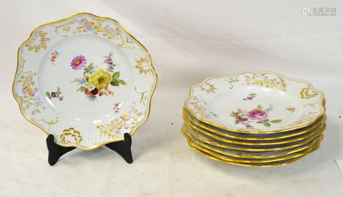 Eight Pcs of Meissen Plates