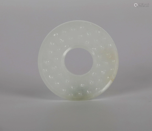 Chinese Carved Jade Circular Plaque