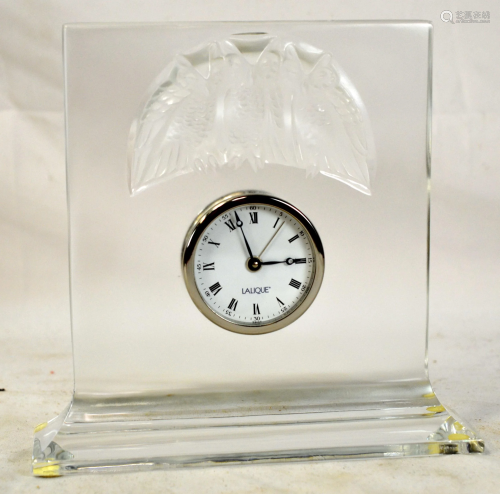 R. Lalique Cut Glass Clock