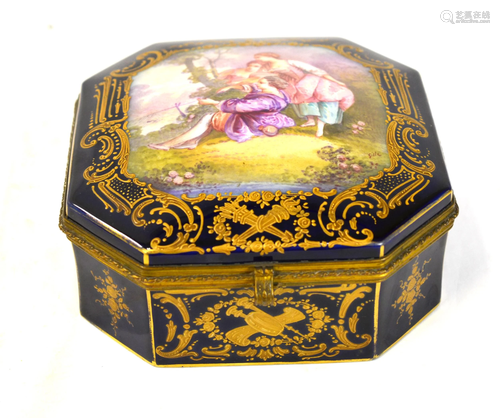 Sevres Enamel Octagonal Shape Box