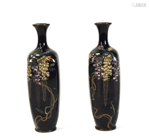 Pr Japanese Art Nouveau Cloisonne Vases