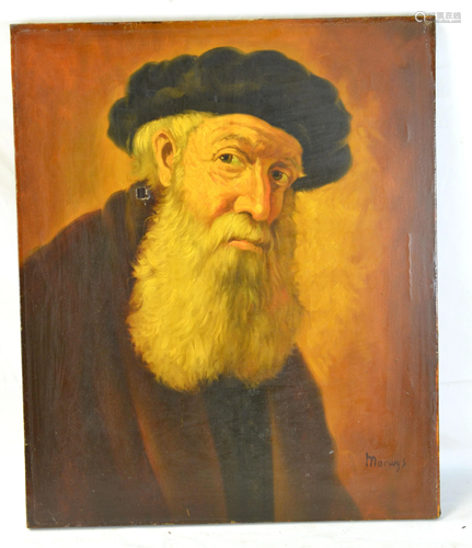 Unframed Oil Painting on Canvas of Jewish Man