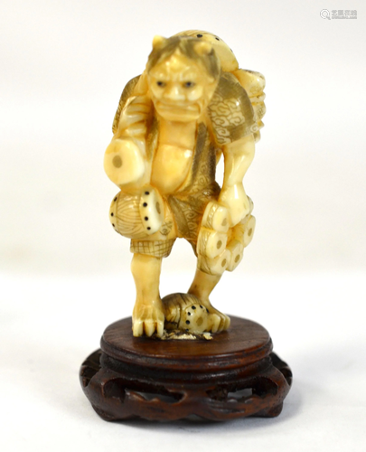 Fine Japanese Carved Oni Figure