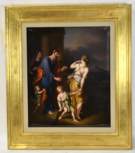 Large Framed KPM Porcelain Plaque