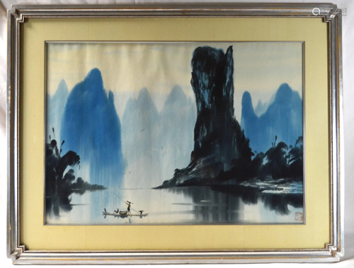 Framed Chinese Water Color Painting