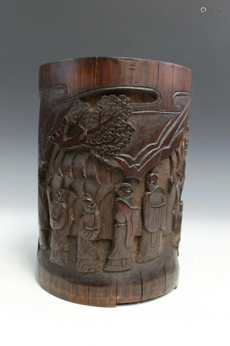 Chinese Carved Bamboo Brush Pot