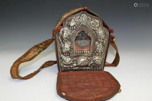 Antique Tibetan Travel Shrine.