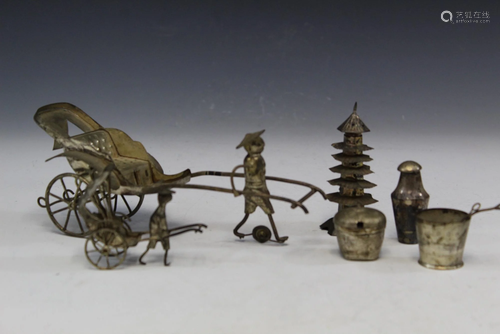 Group of Chinese metal miniatures.