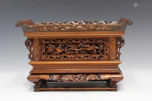 Chinese carved hardwood stand.