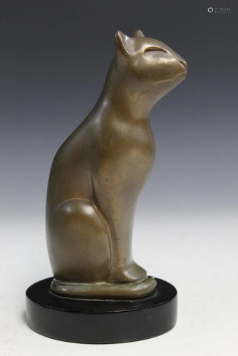 Bronze Cat Sculpture, Floyd Dewitt