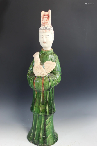 Chinese Sancai Pottery Figure of a Lady
