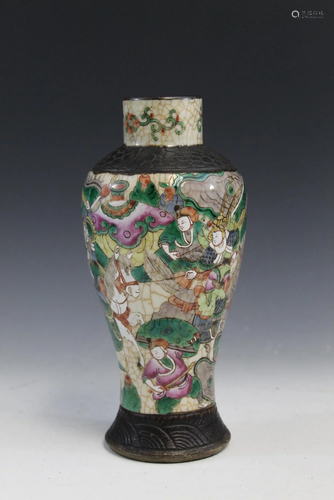 Chinese crackle glazed porcelain vase.