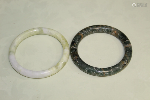 Two Chinese Stone Bangles