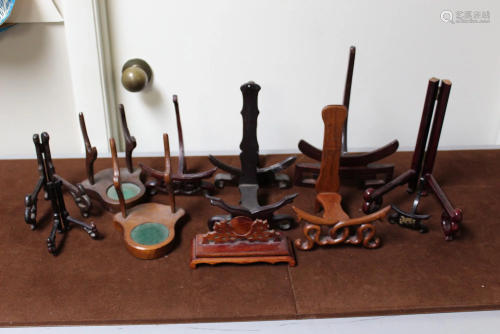Group of 12 Chinese Plate Stands