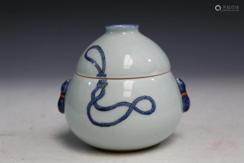 Japanese Celadon Glaze Double Gourd Vase