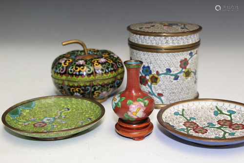 A Group Of Chinese Cloisonne Items.