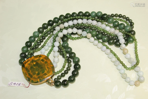 Green Jade Beads Necklace