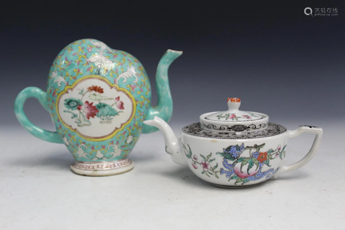 Two Chinese Porcelain Teapots