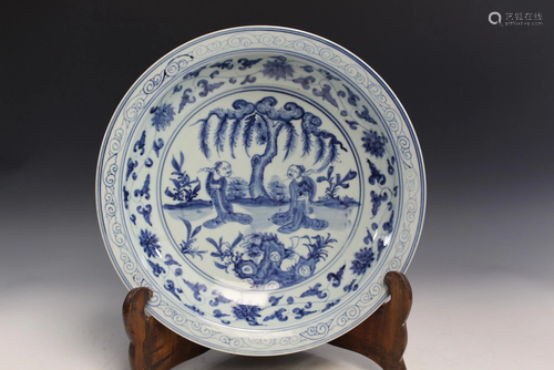 Chinese Blue and White Porcelain Dish