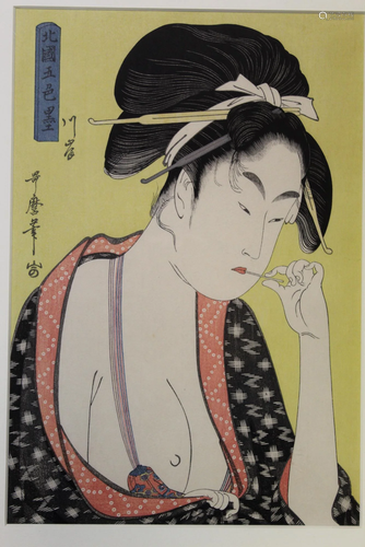 Utamaro, Kitagawa, original color woodcut, Japan (1753