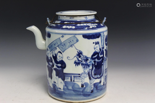 Chinese Blue and White Porcelain Teapot