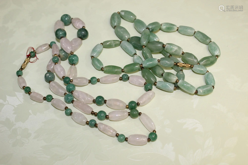 Two Asian Stone Beads Necklaces