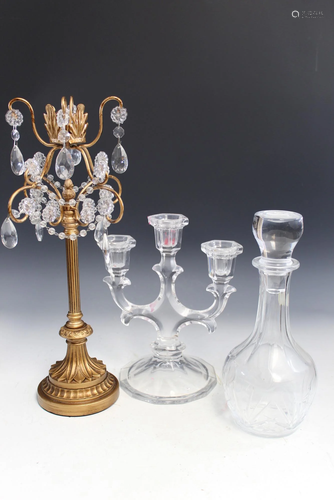 Two Candle Holders and a Decanter