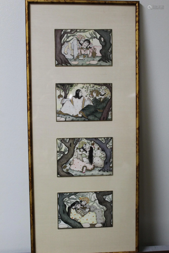 Framed Four Indian Small Paintings